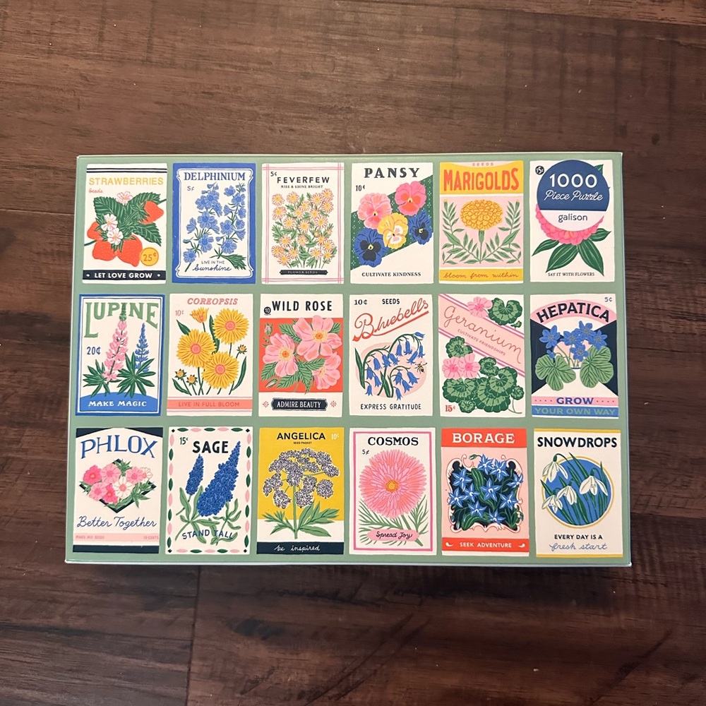 Vintage Flower Seed Packet Galison Puzzle